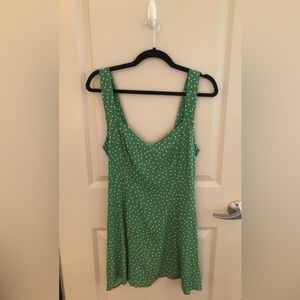 Reformation Sweetheart Polka-Dot Mini Dress